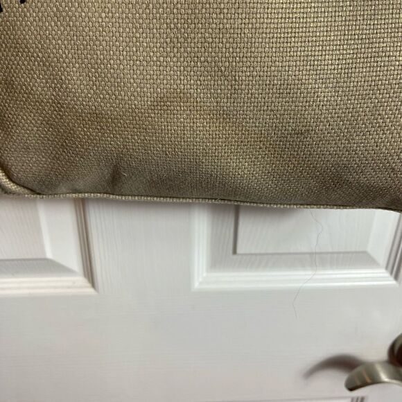 Marc Jacobs Daisy Parfums burlap gold tote bag with white faux leather straps . - Picture 12 of 13